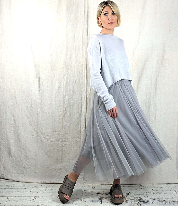 Long tulle skirt grey hotsell