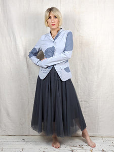 BLUE BASICS Tulle Skirt - Charcoal Grey Blue Woman