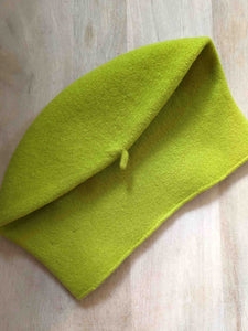 KOPKA Roll Up Woollen Beret - LIME Blue Woman