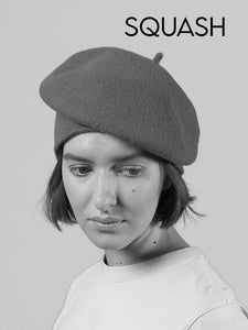 KOPKA Roll Up Woollen Beret - Lime Blue Woman