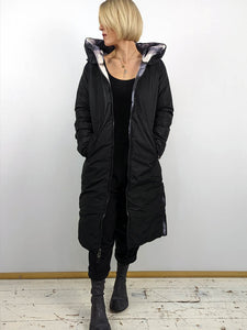 Rino + Pelle KEILA Reversible Long Padded Coat Blue Woman