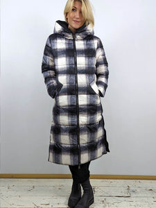 Rino + Pelle KEILA Reversible Long Padded Coat Blue Woman