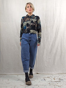 Rundholz 3327103 Cropped Cardigan - COMIC PRINT Blue Woman