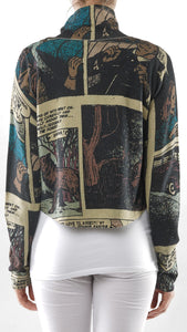 Rundholz 3327103 Cropped Cardigan - COMIC PRINT Blue Woman