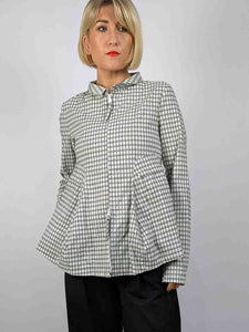 Rundholz Check Jacket 344 1101 in OLIVE CHECK Blue Woman